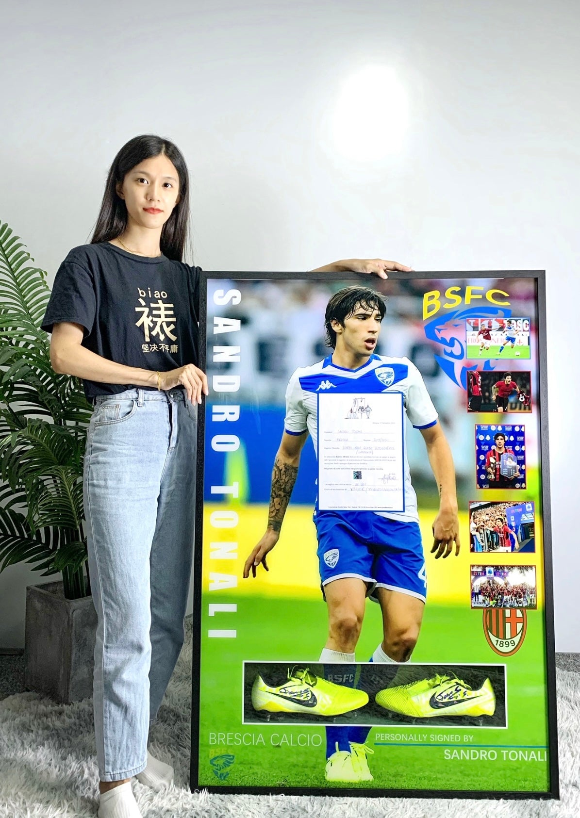 Sandro Tonali AC Milan Custom Framed Poster