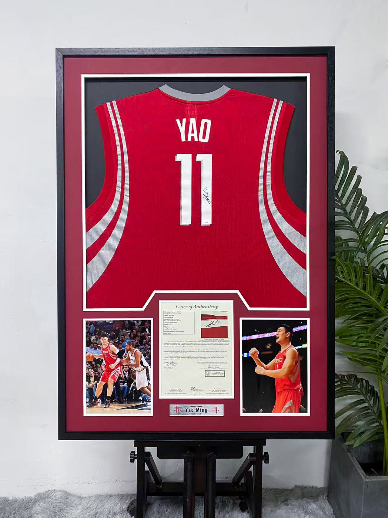 Yao Ming Houston Rockets Autographed Jersey Framing