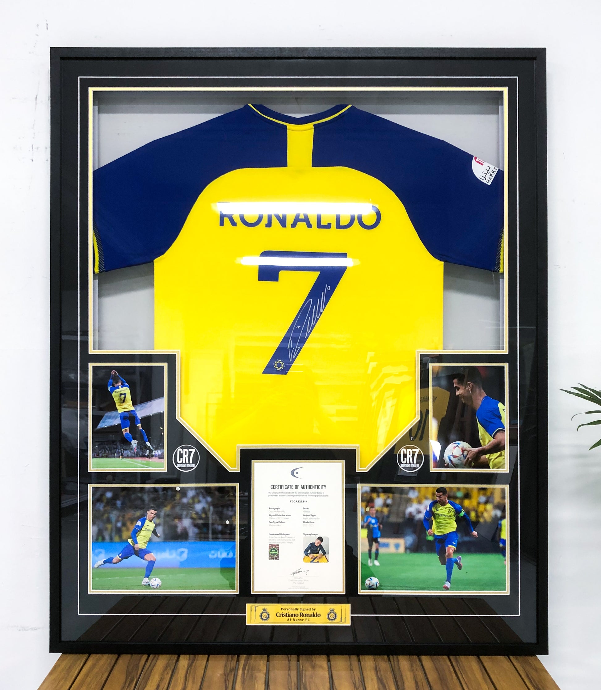Cristiano Ronaldo Al-Nassr FC Autographed Jersey Framed