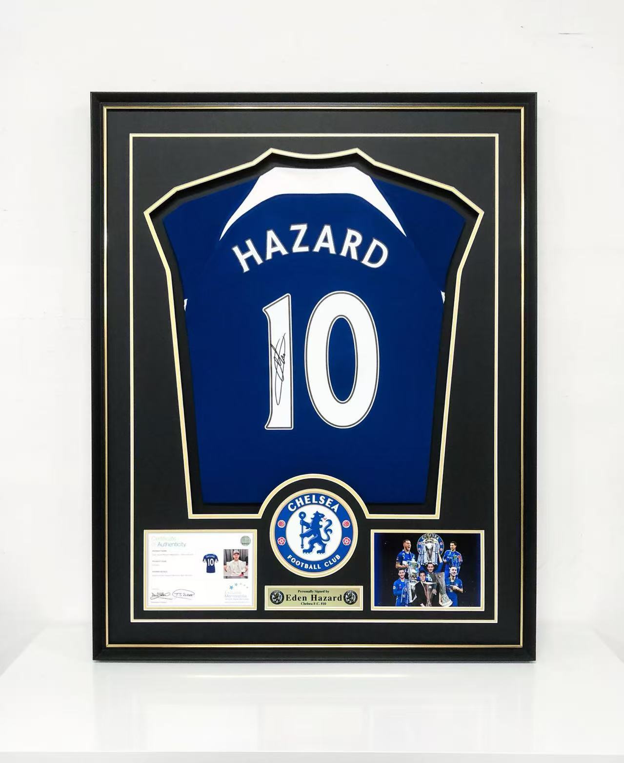 Eden Hazard Chelsea Autographed Jersey Custom Framing