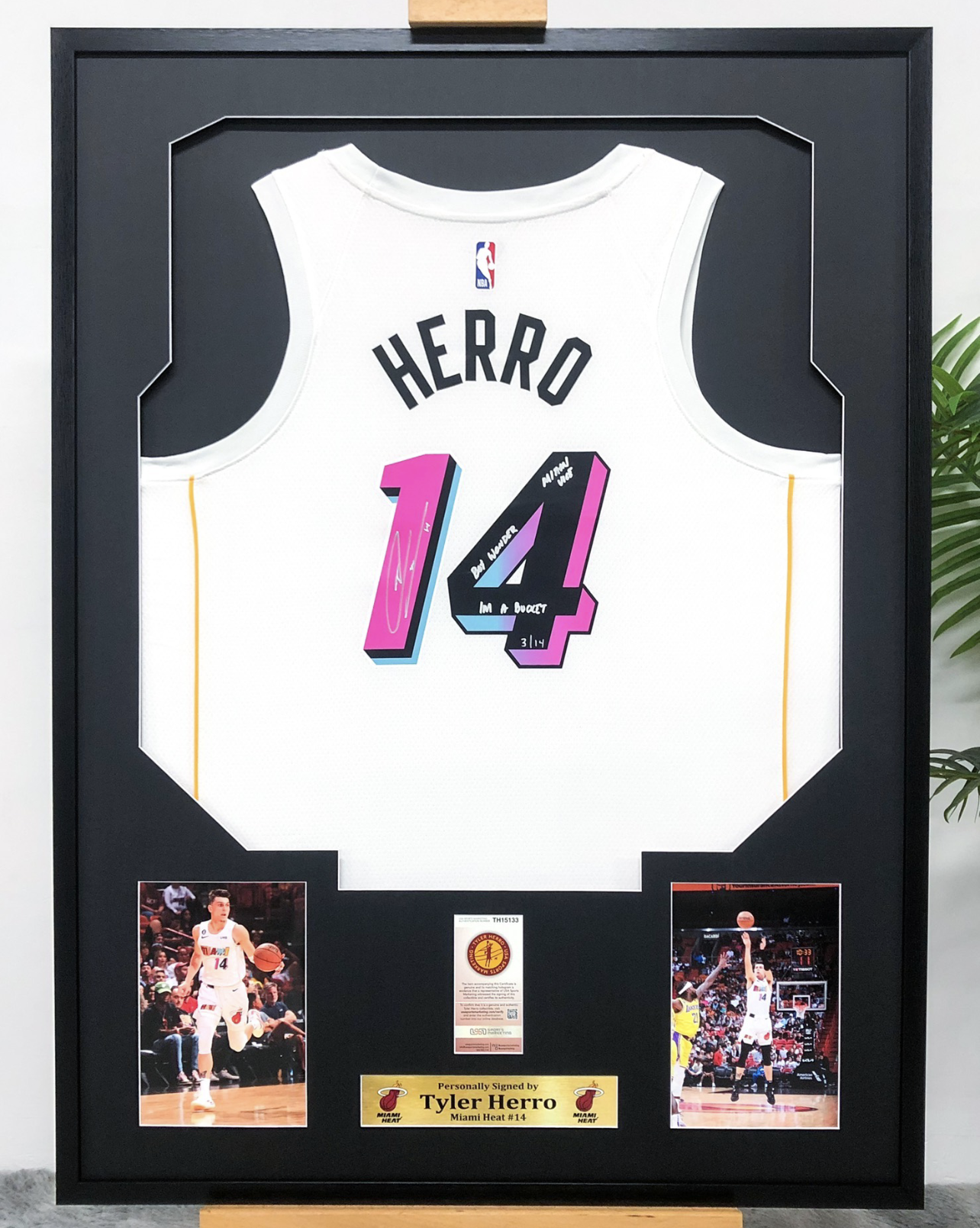 Miami Heat Tyler Herro Autographed Jersey – Standard Design Framed
