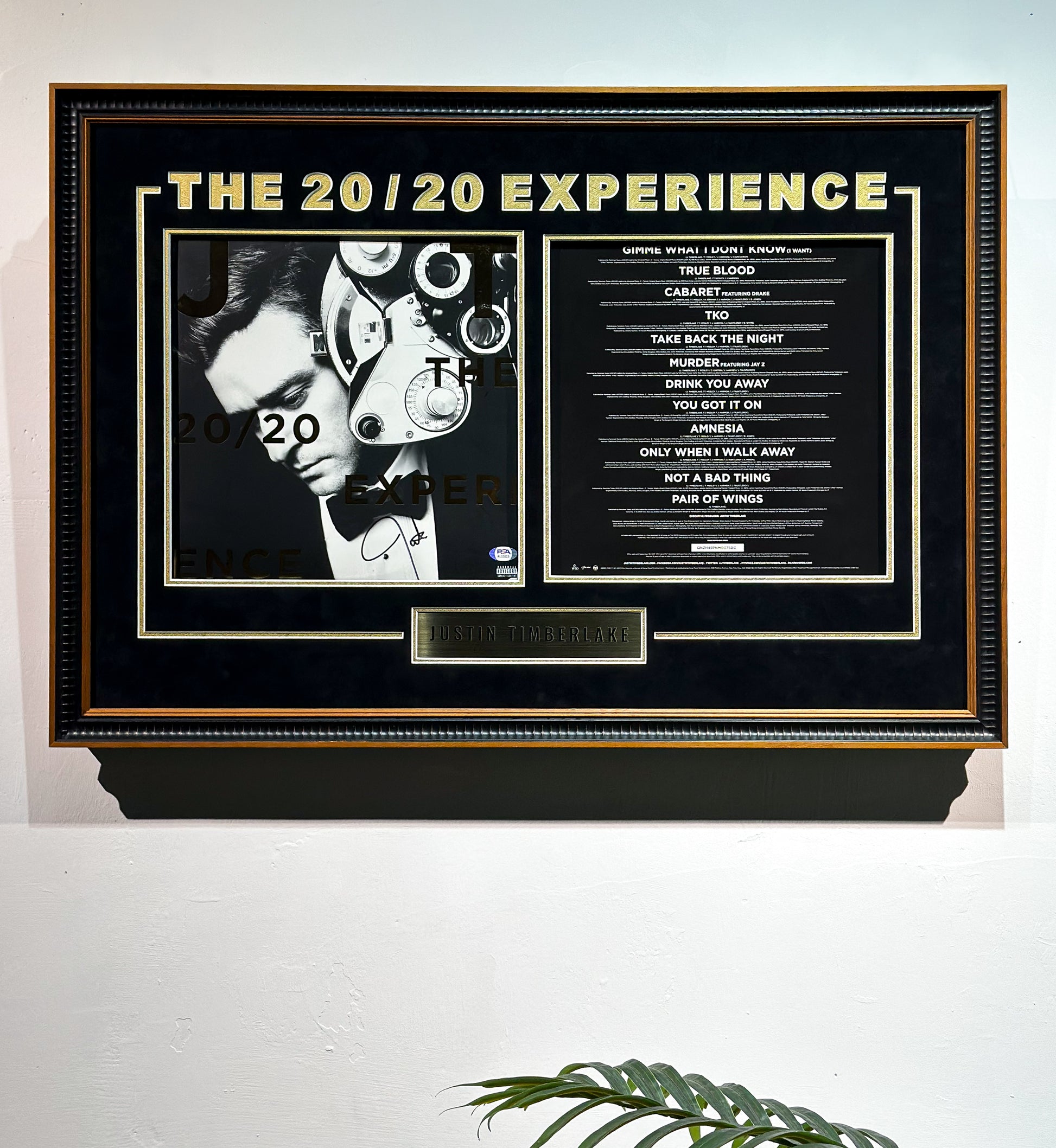 Justin Timberlake The 20/20 Experience Framed Display
