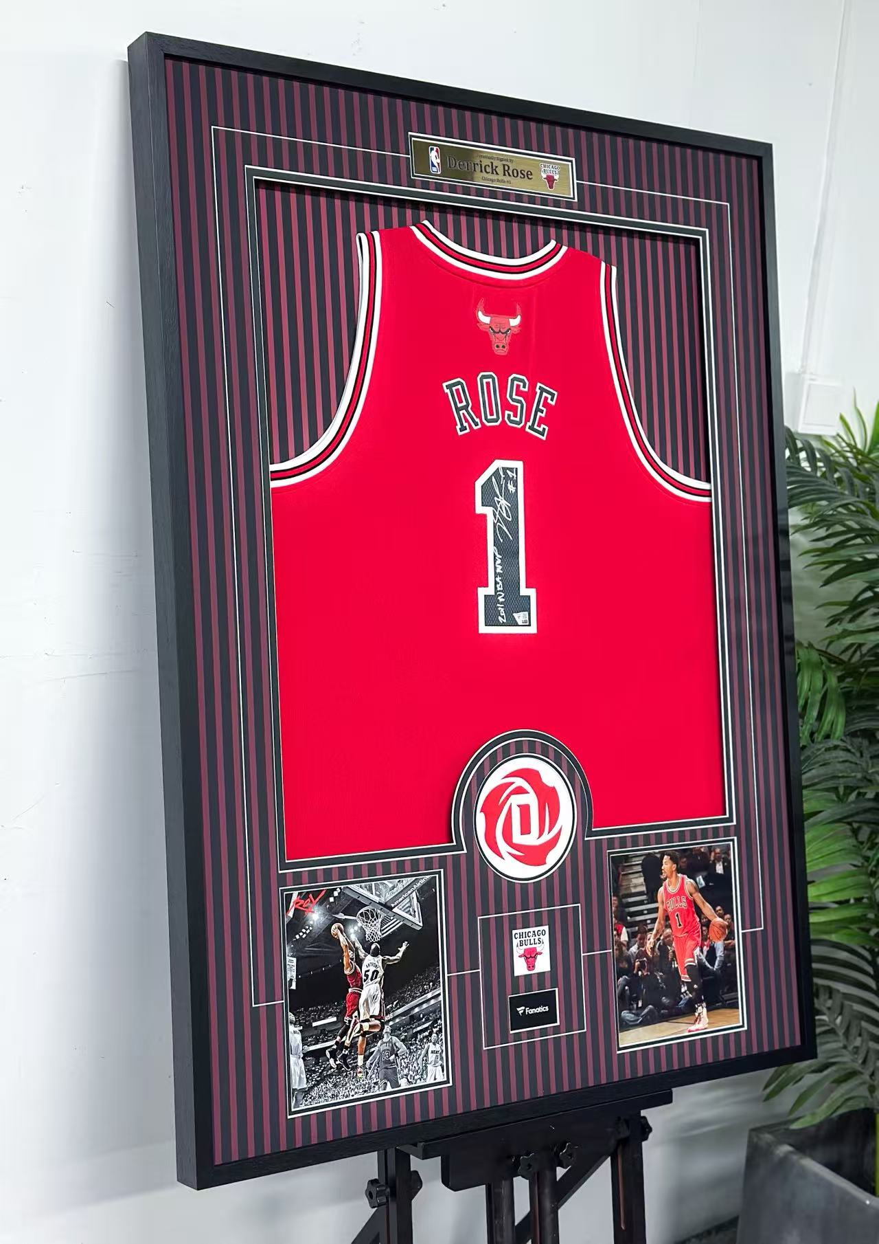 Derrick Rose Chicago Bulls Autographed Custom Framed Jersey