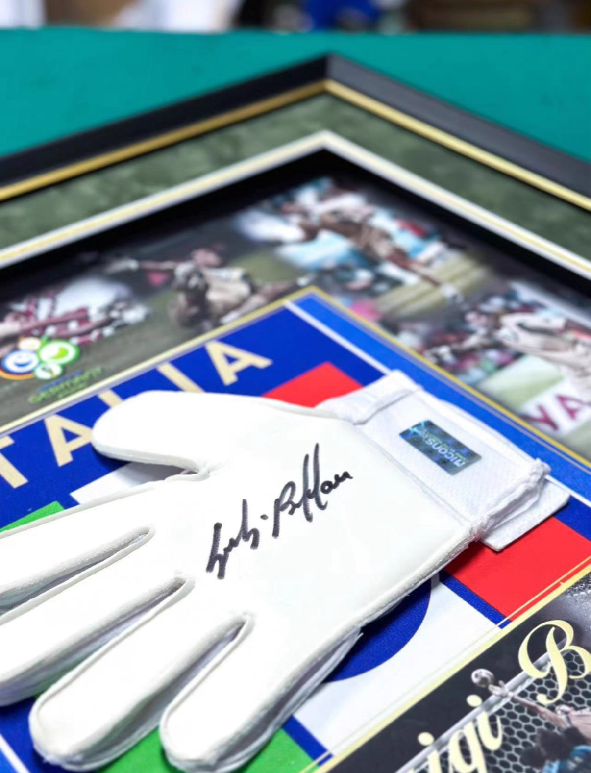 Gianluigi Buffon Autographed Gloves | Personalized Framed Keepsake