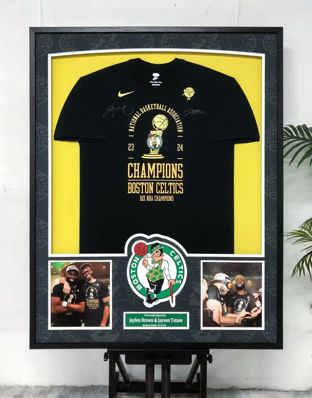 Jayson Tatum & Jaylen Brown Boston Celtics Framed Signed Jersey