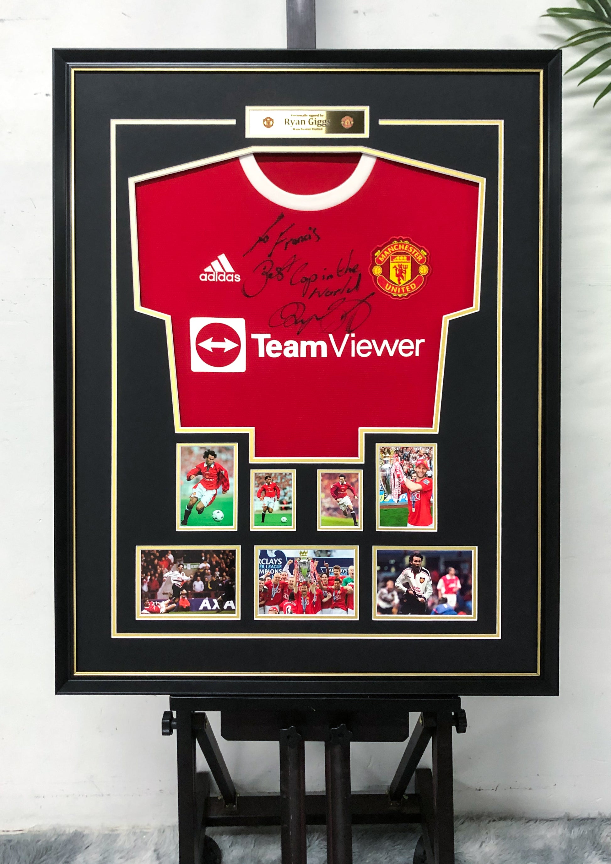 Ryan Giggs Manchester United Autographed Custom Framed Jersey