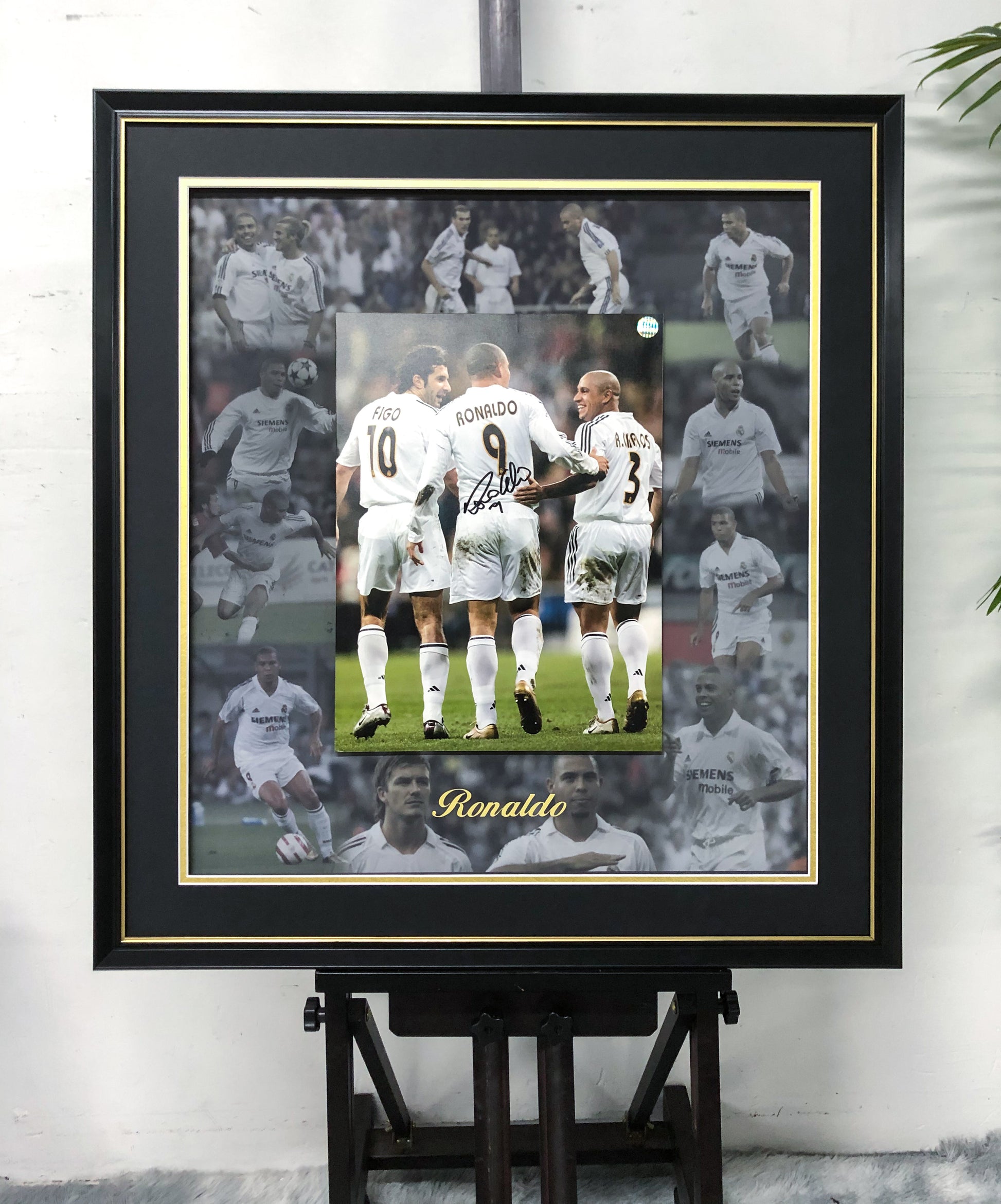 Ronaldo Real Madrid Autographed Custom Framed Poster