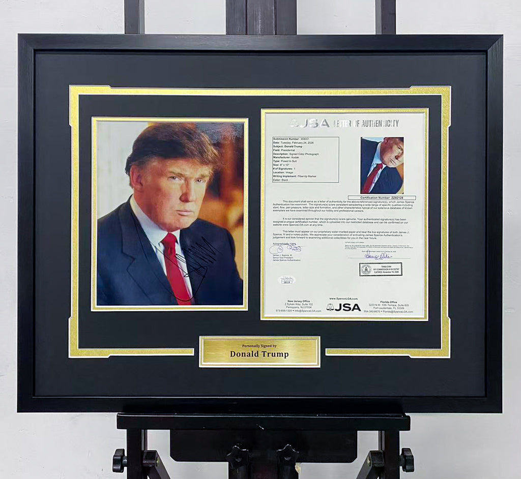 Donald Trump Signed Photo Framed With JSA COA