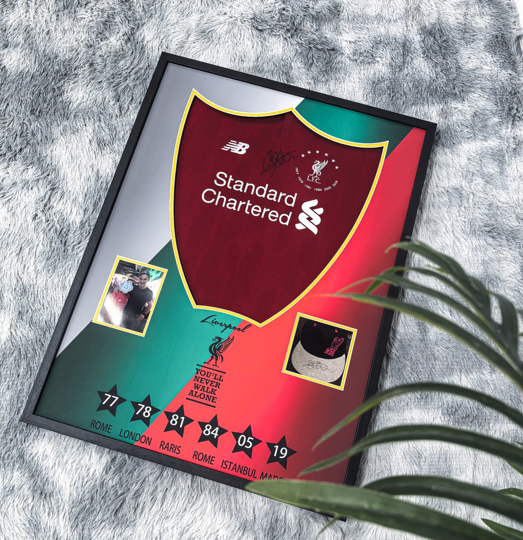 Liverpool FC Autographed Jersey Standard Framed