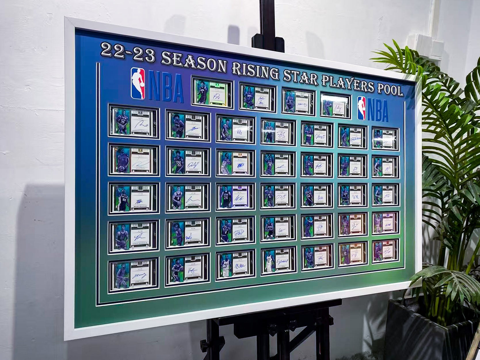 NBA 22‑23 Season Rising Star Players Pool Signed Card Collection Framed