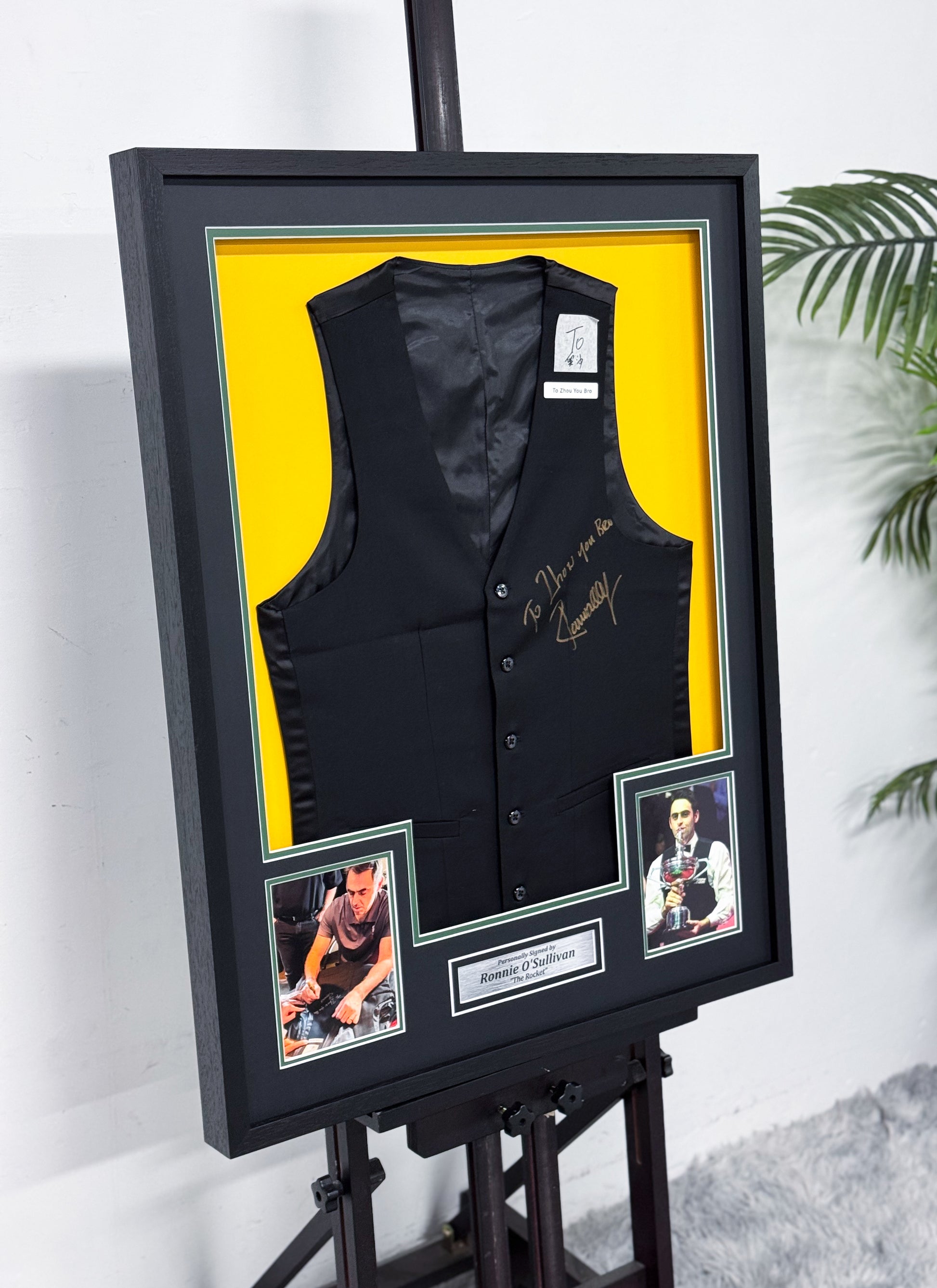 Ronnie O'Sullivan Autographed Snooker Waistcoat Display Frame