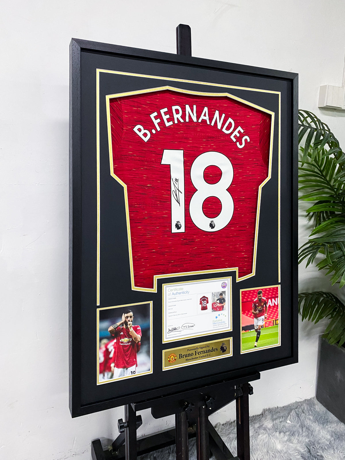 Bruno Fernandes Manchester United Jersey Framing
