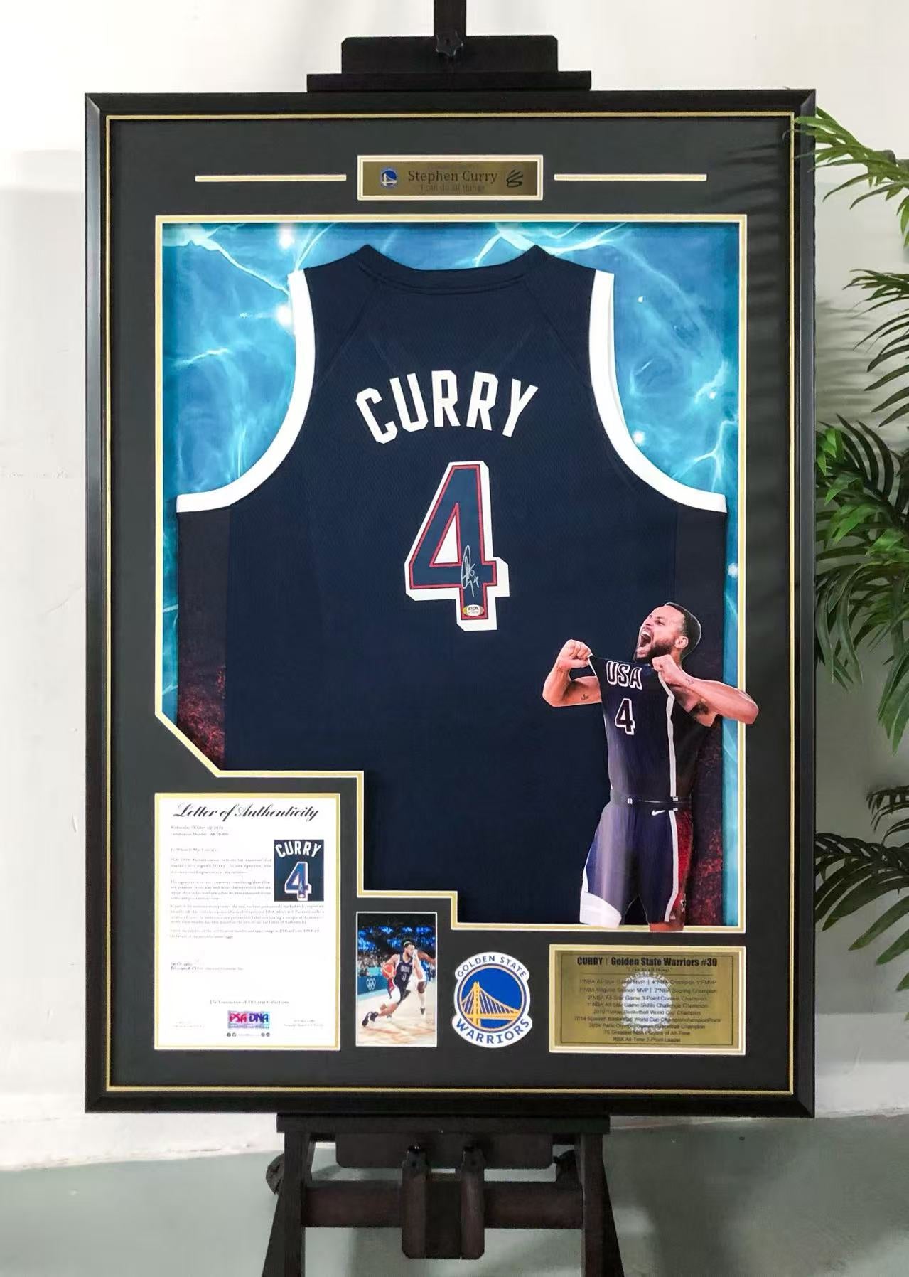 Stephen Curry Golden State Warriors Autographed Jersey Framed
