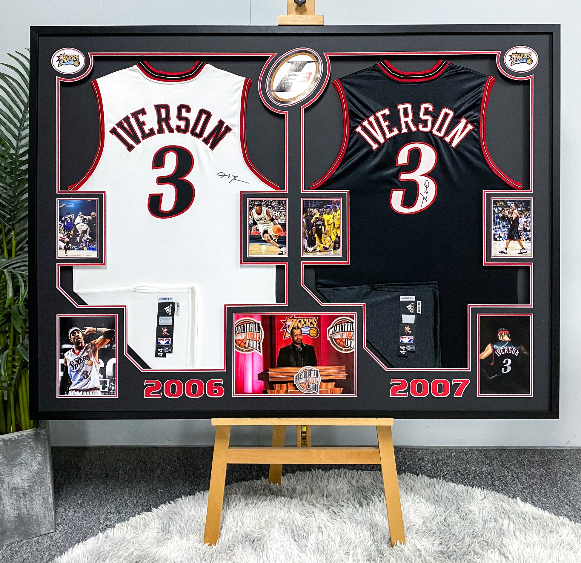 Allen Iverson Philadelphia 76ers Autographed Custom Framed Jersey