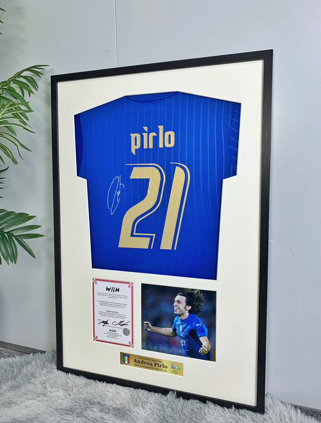 Andrea Pirlo Italy Autographed Custom Framed Jersey