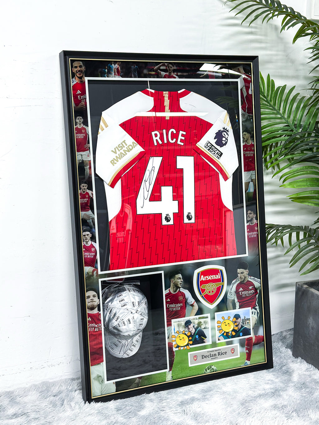 Declan Rice Arsenal FC Autographed Custom Framed Jersey