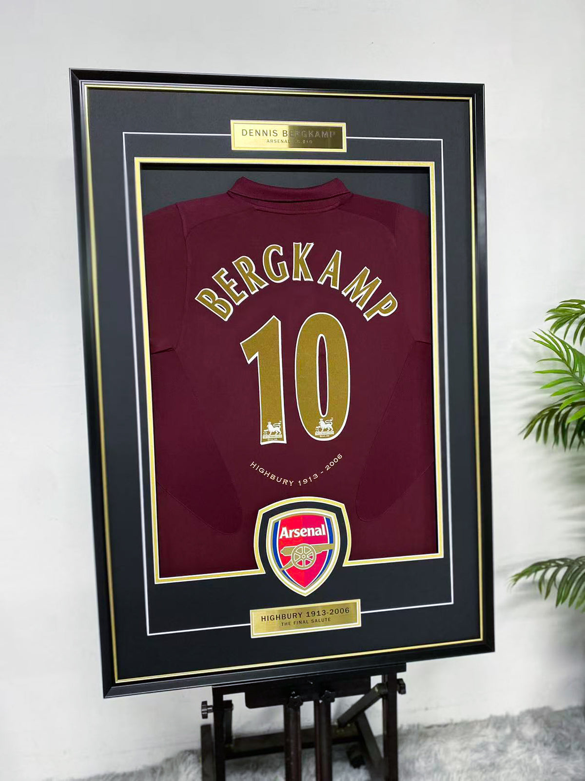 Dennis Bergkamp Arsenal 10 Highbury Farewell Signed Jersey Display Frame
