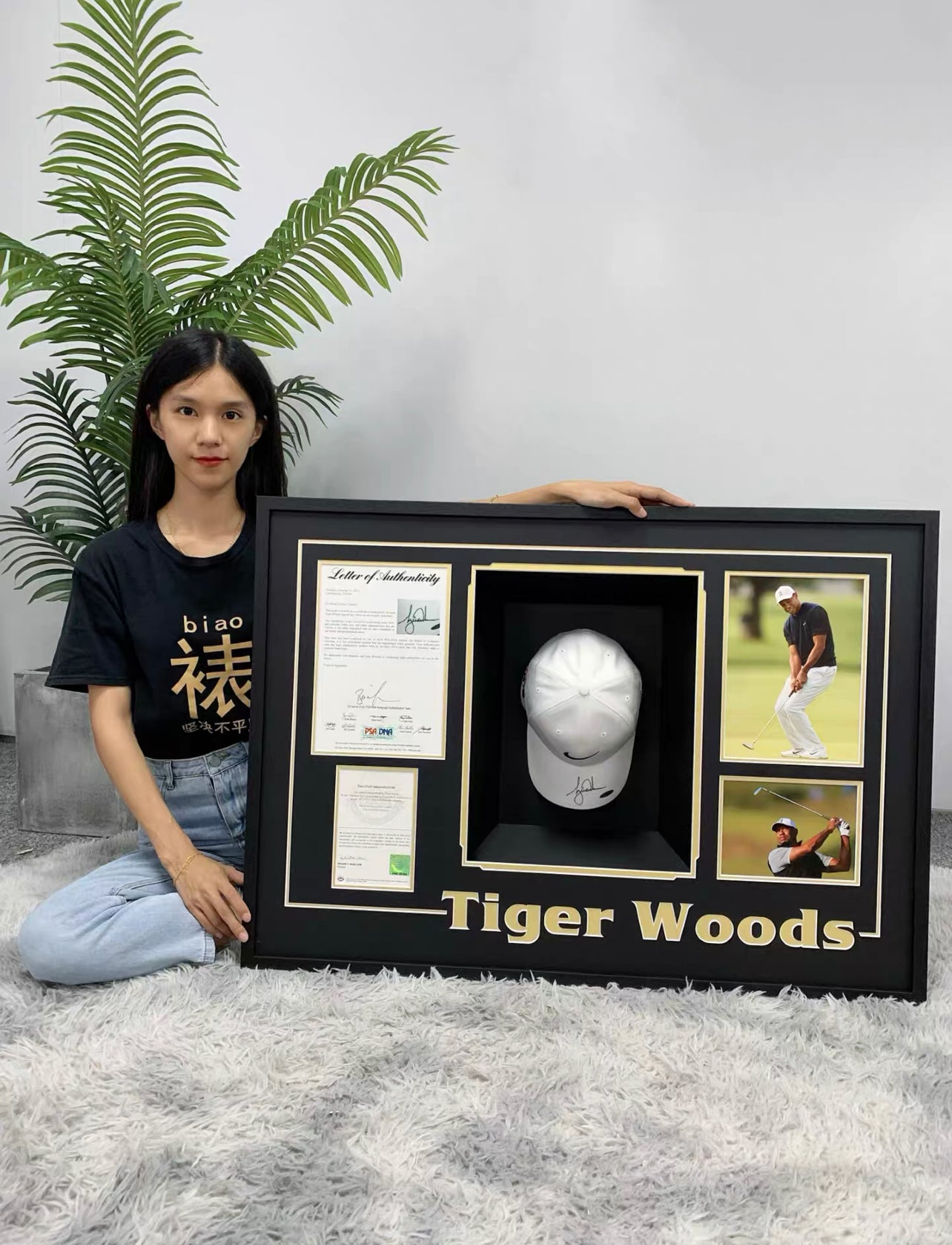 Tiger Woods Hat Sentimental Item Custom Framing