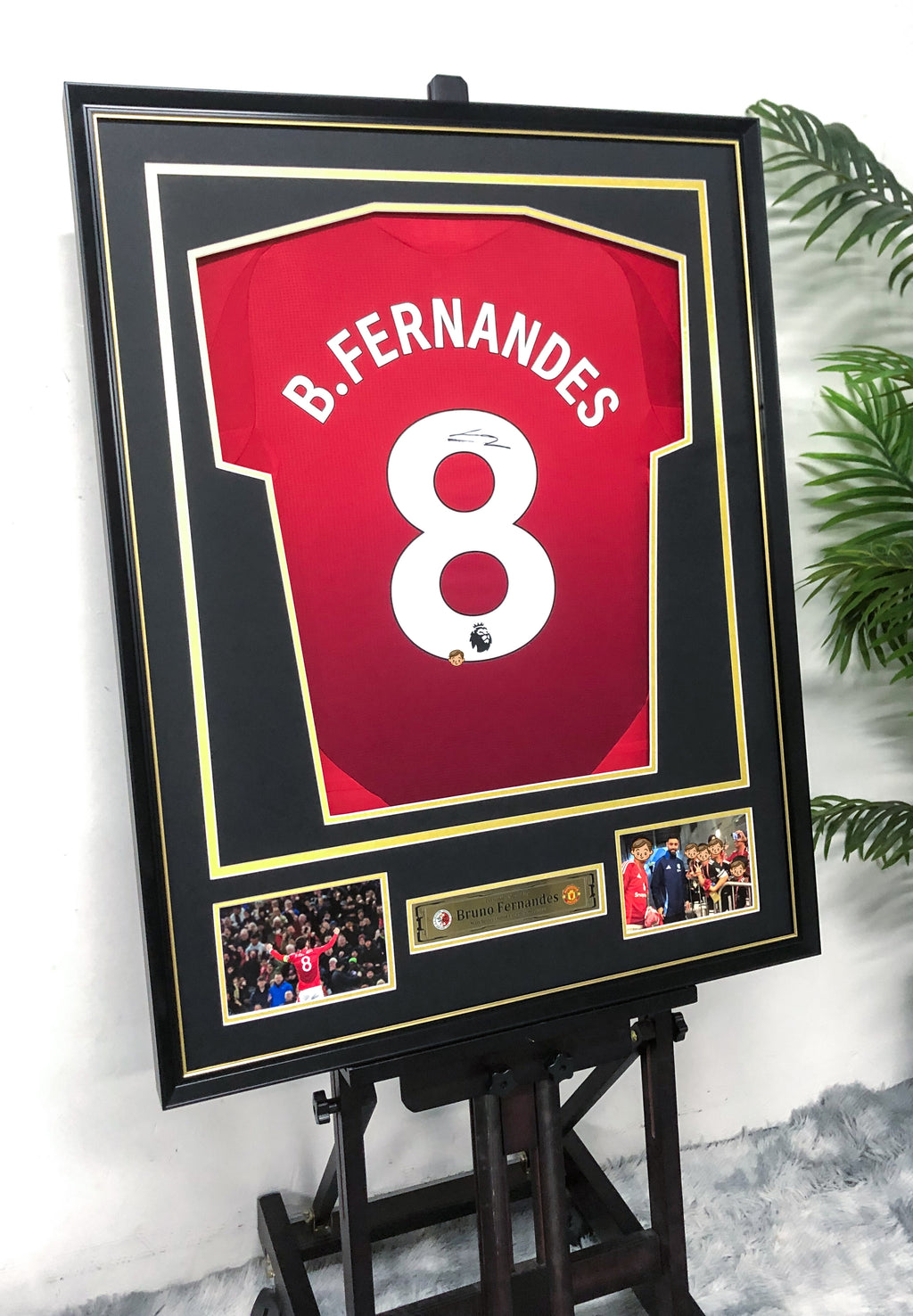 Bruno Fernandes Manchester United Autographed Jersey Framed