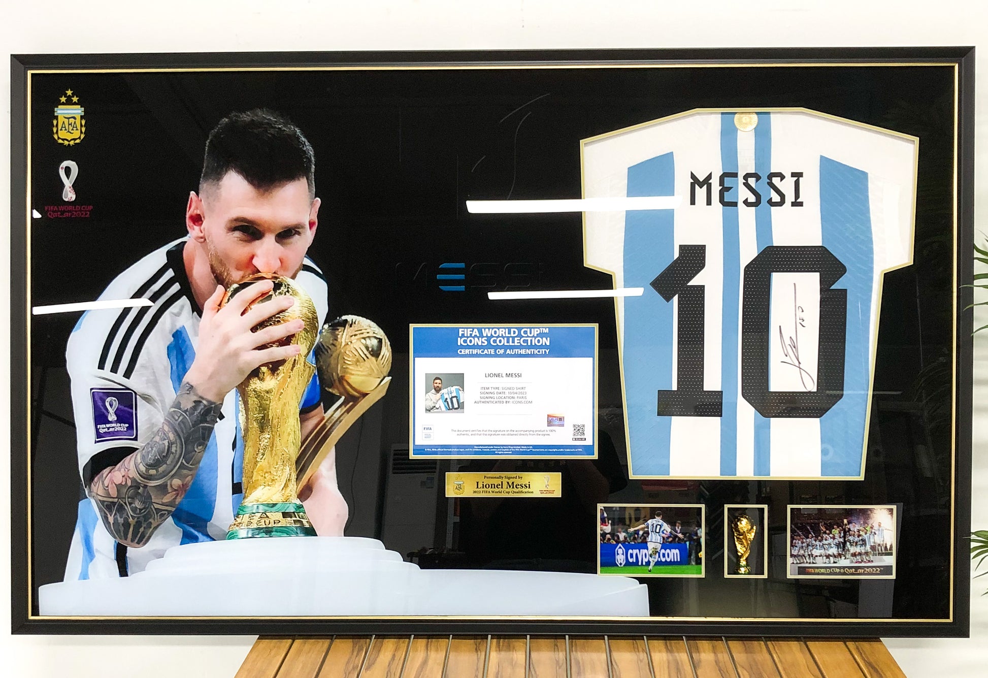 Lionel Messi Argentina Jersey Custom Framing