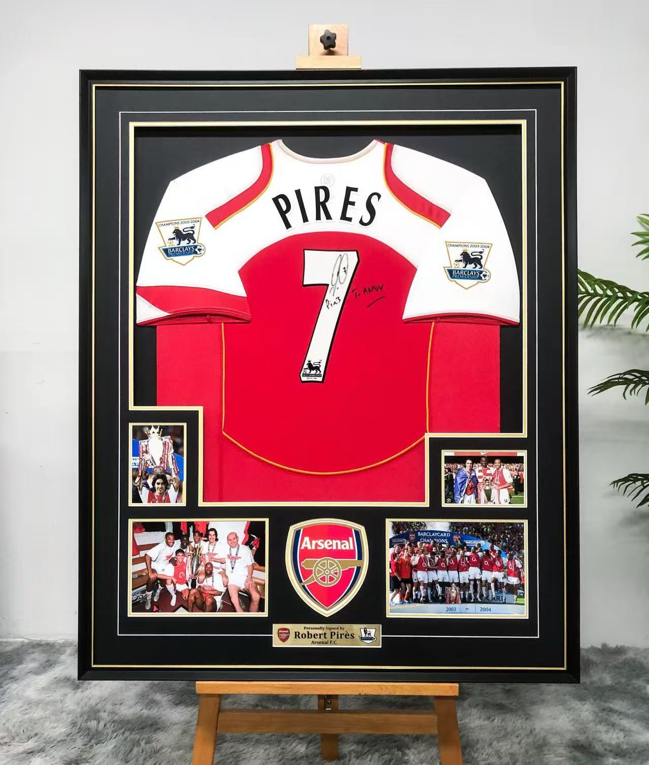 Robert Pires Arsenal Jersey Framing
