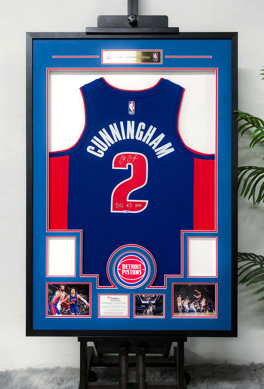 Cade Cunningham Detroit Pistons Autographed Jersey Framed