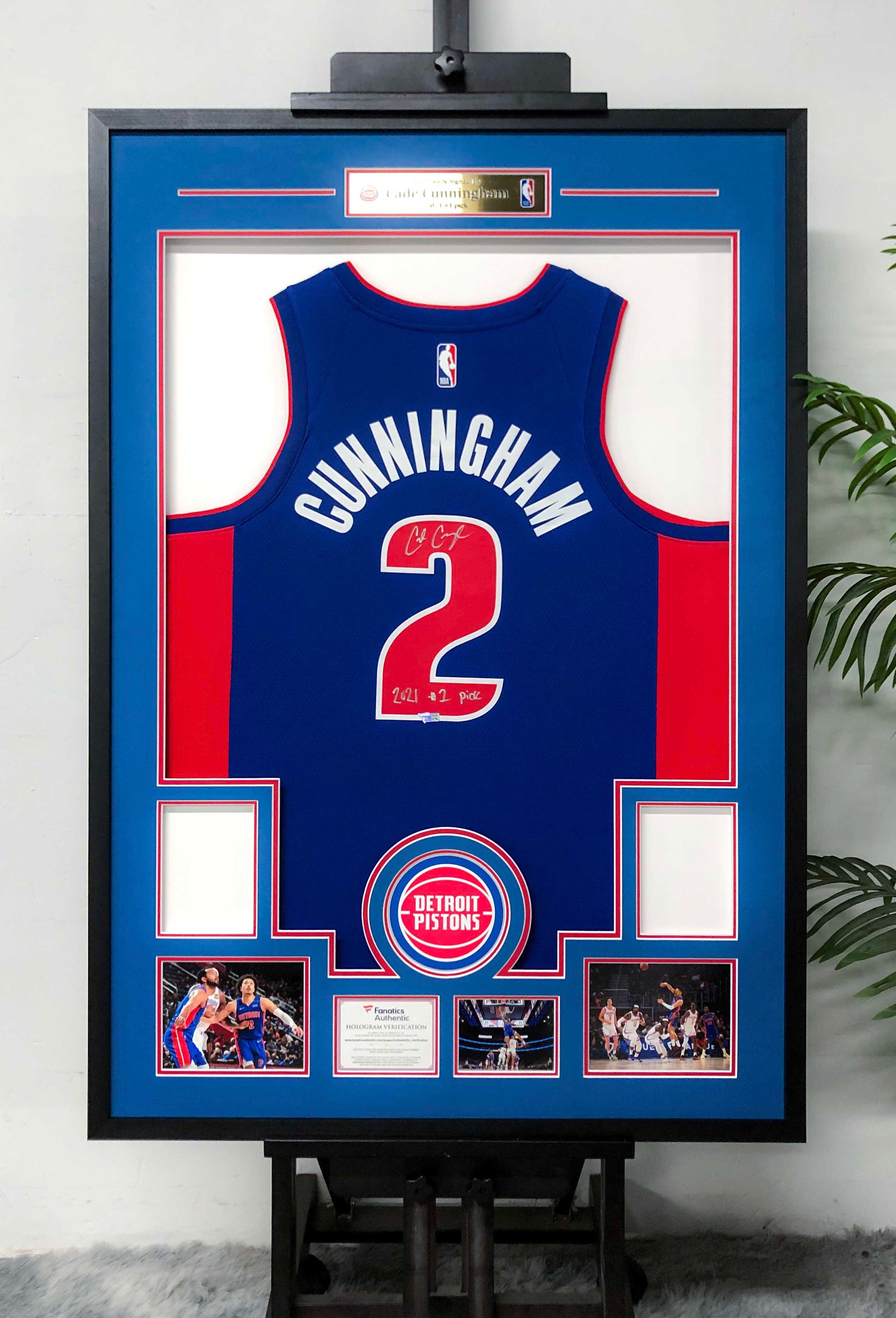 Cade Cunningham Detroit Pistons Autographed Jersey Framed