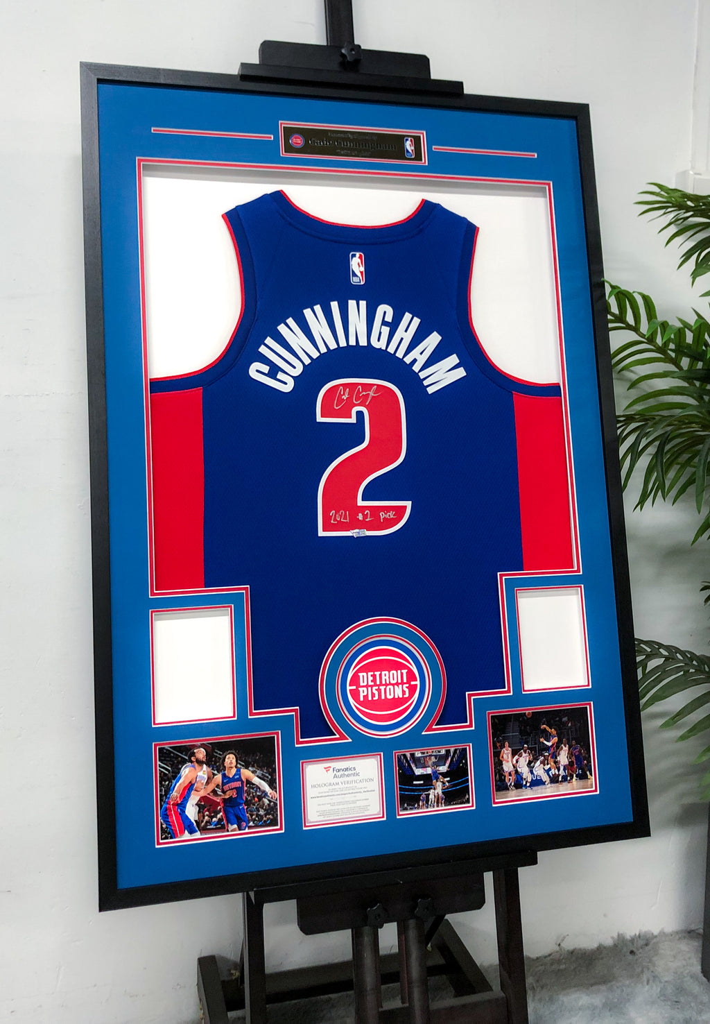 Cade Cunningham Detroit Pistons Autographed Jersey Framed
