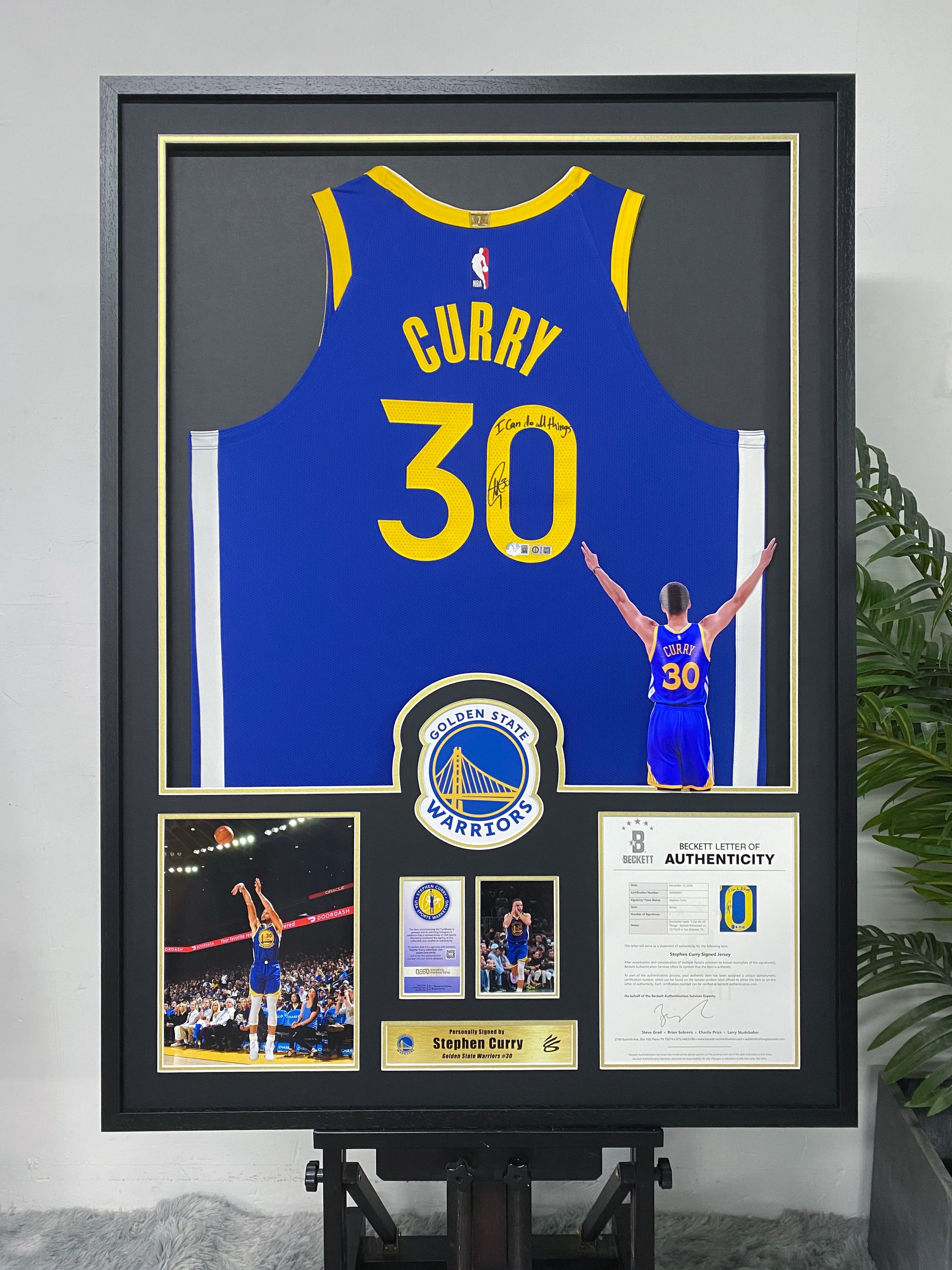 Stephen Curry Golden State Warriors Autographed Jersey Framing