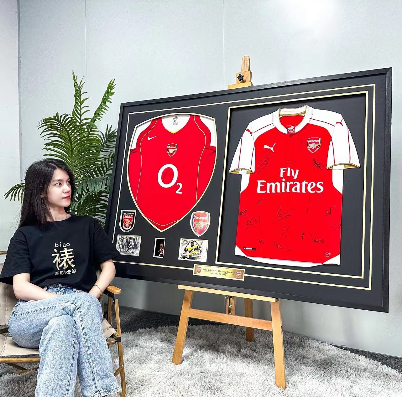 Arsenal Football Club Autographed Custom Framed Jersey
