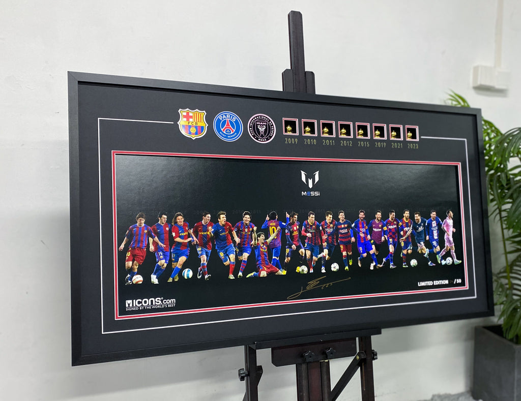 Lionel Messi Career Evolution Signed Limited Edition Poster Framing