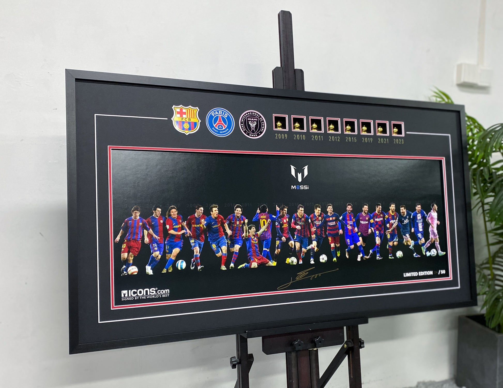 Lionel Messi Career Evolution Signed Limited Edition Poster Framing