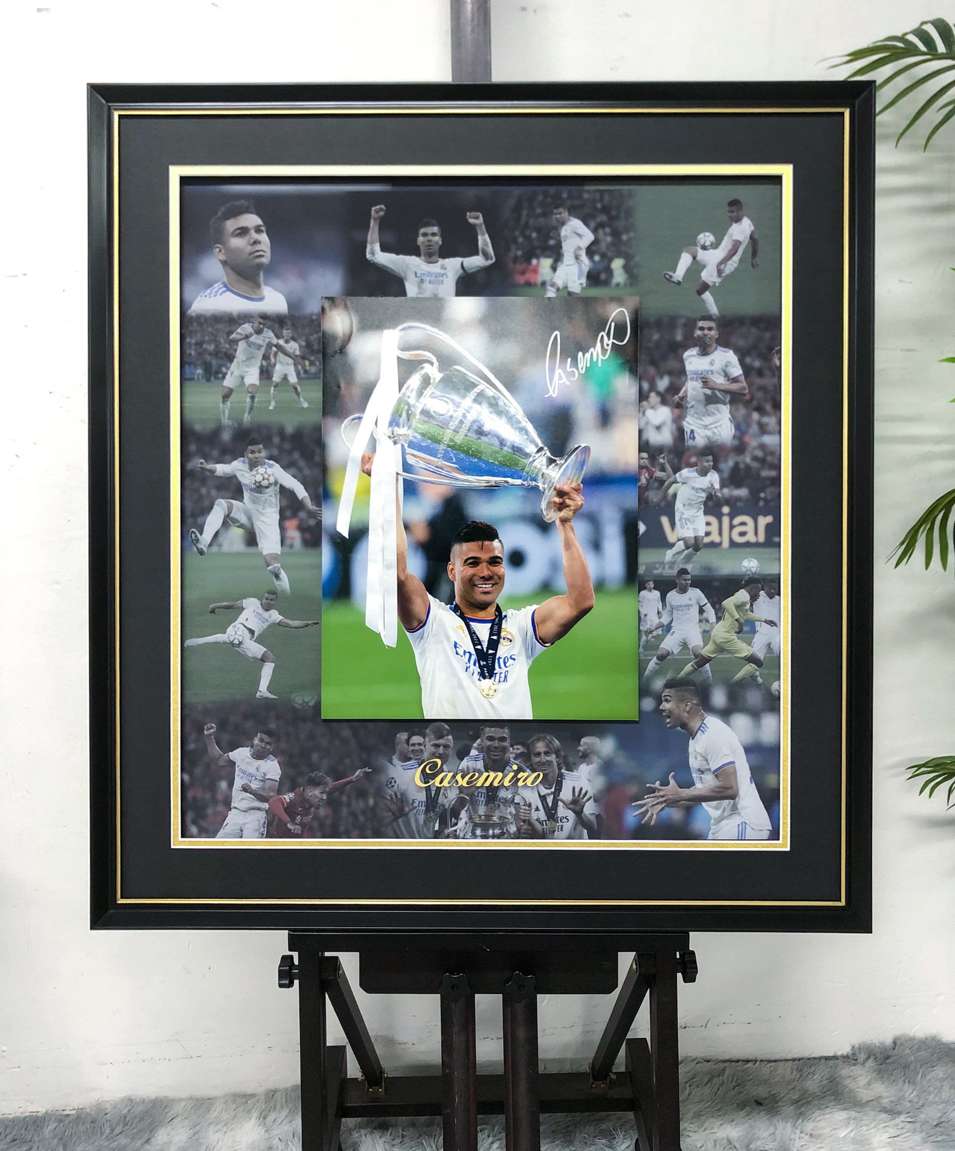 Casemiro Real Madrid Autographed Custom Framed Poster
