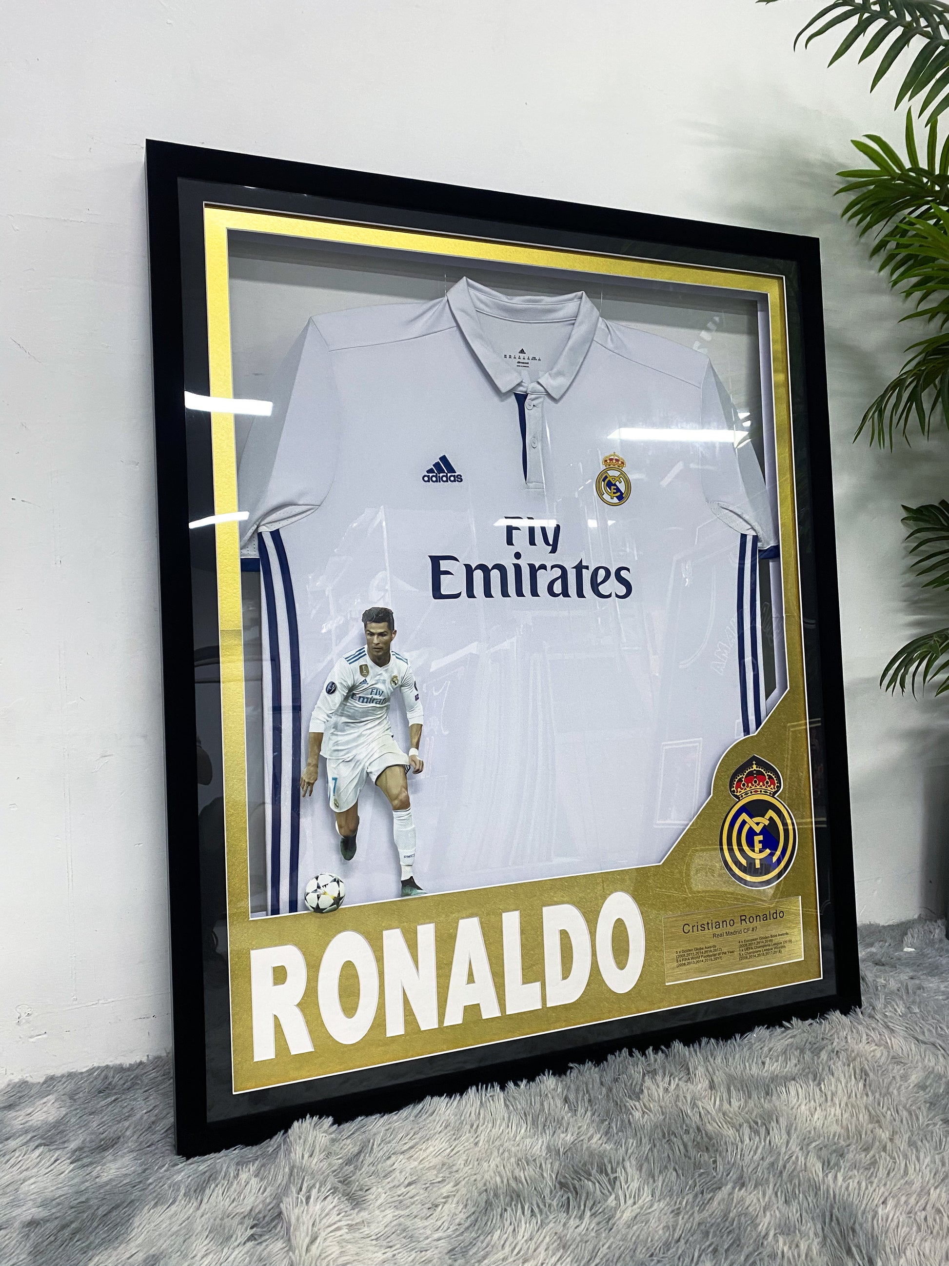 Cristiano Ronaldo Real Madrid #7 Jersey Framed