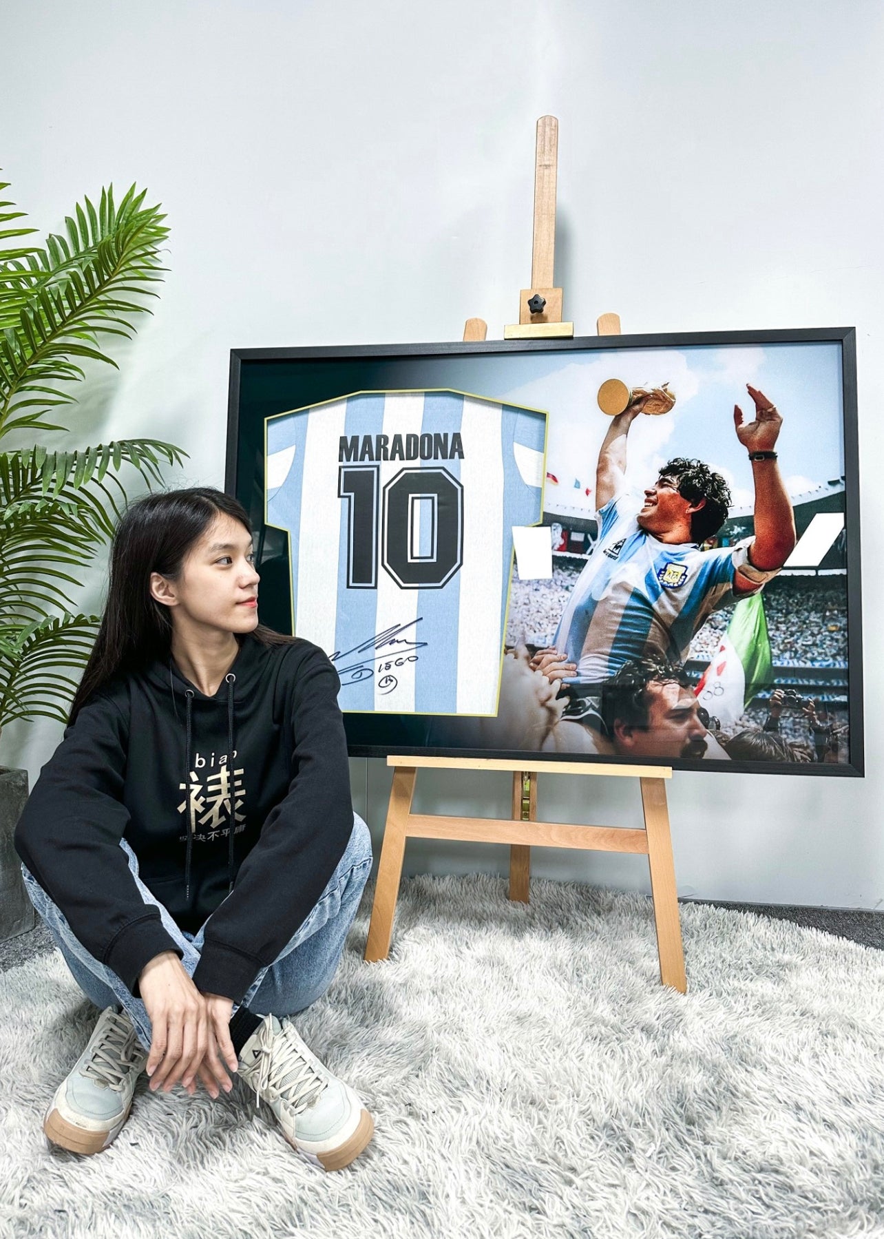 Diego Maradona Argentina Autographed Custom Framed Jersey