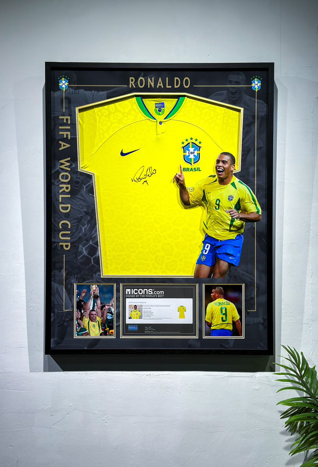 Ronaldo Brazil National Team Jersey Framing | Bespoke Autograph Memorabilia Display