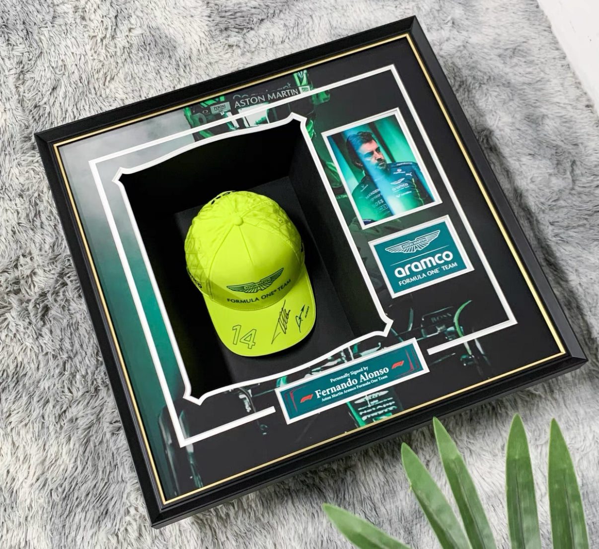 Fernando Alonso Hat Sentimental Item Custom Framed