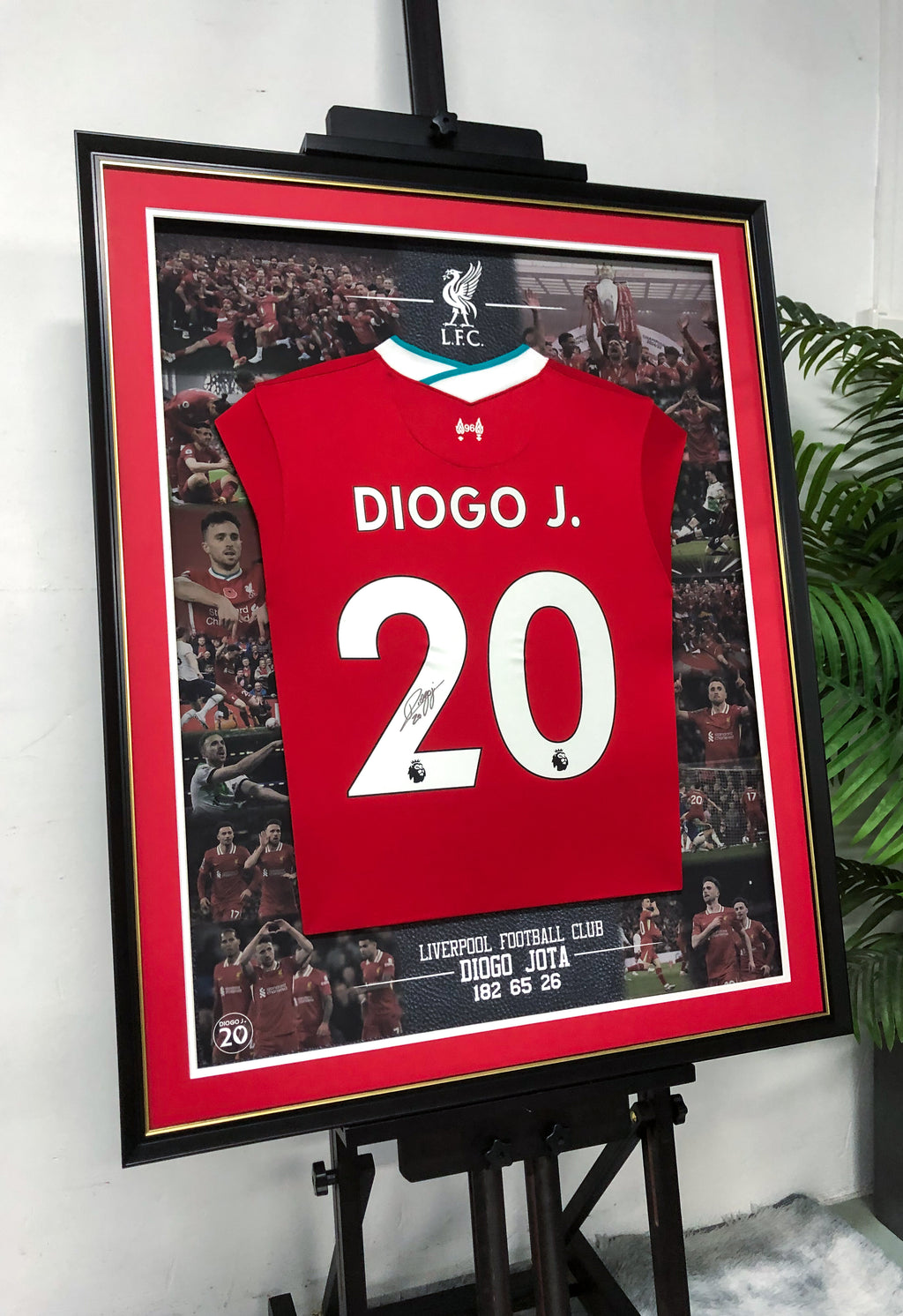 Diogo Jota Liverpool FC Autographed Jersey Framed