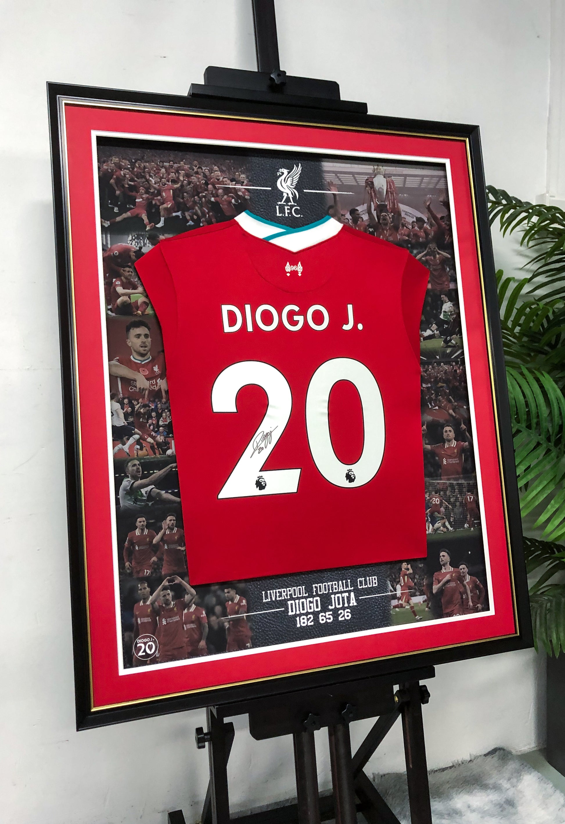 Diogo Jota Liverpool FC Autographed Jersey Framed