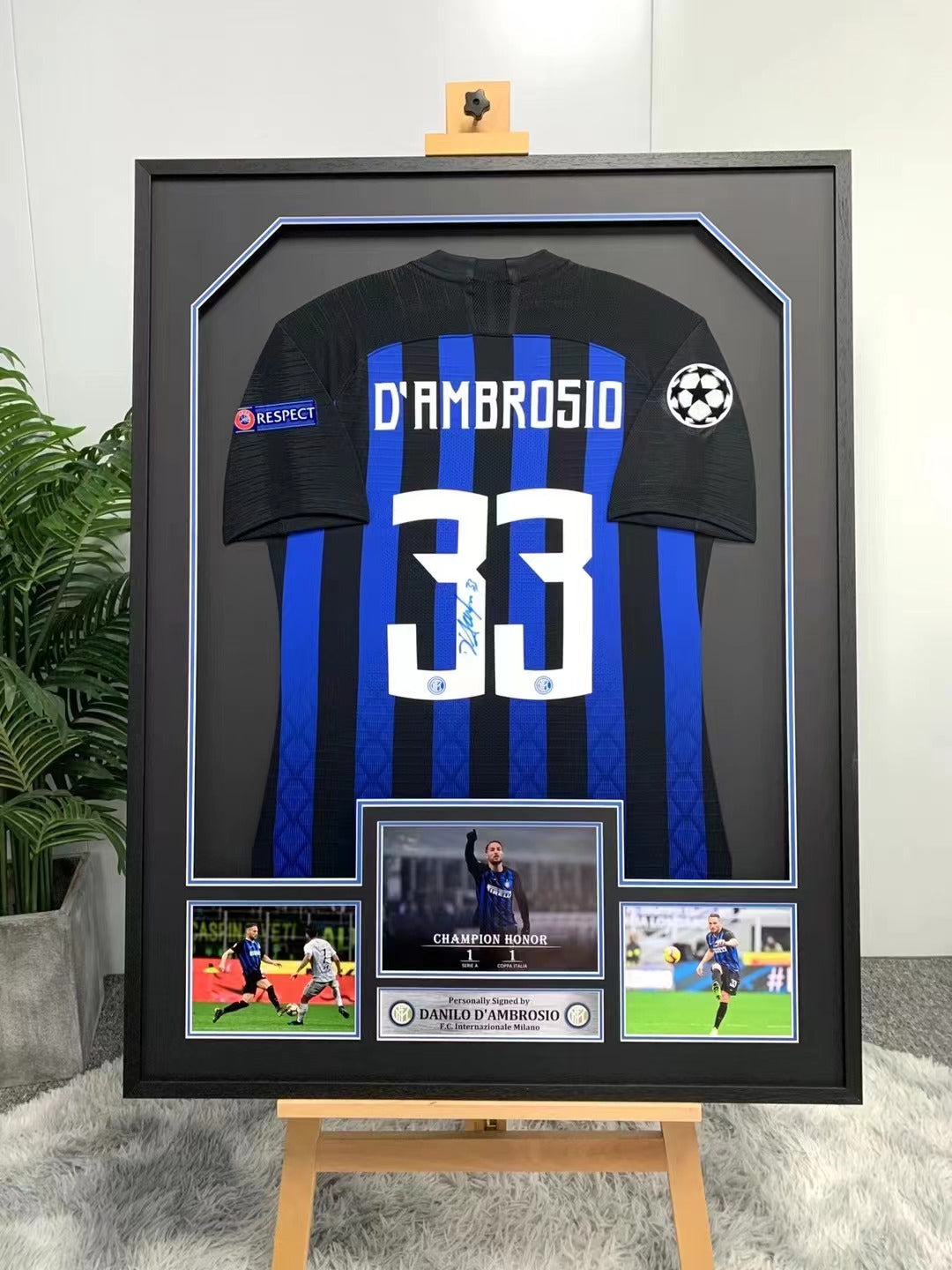 Danilo D'Ambrosio Inter Milan Signed Jersey Framing