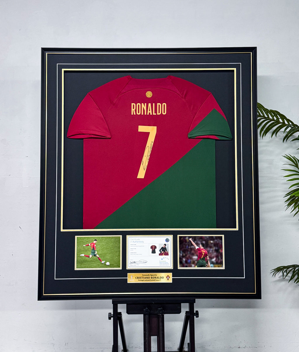 Cristiano Ronaldo Portugal Autographed Jersey Framing Sentimental Item