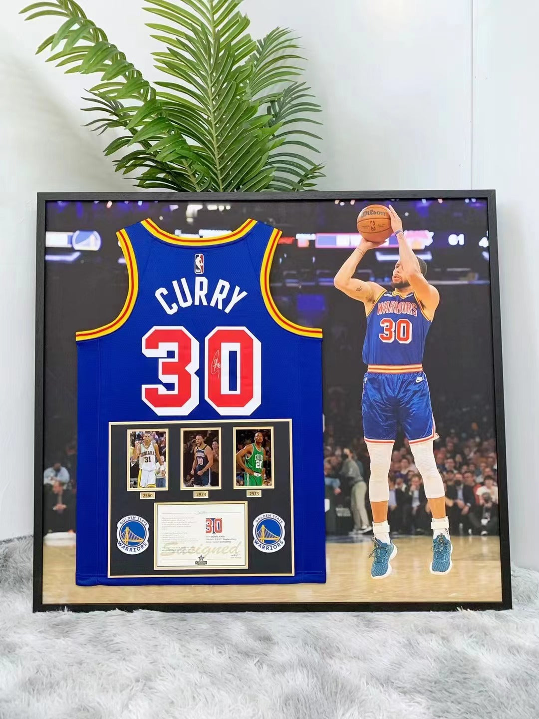 Stephen Curry Golden State Warriors Signed Jersey Framing
