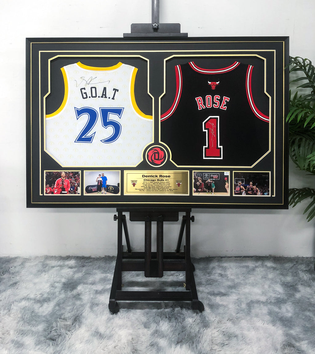 Derrick Rose Chicago Bulls Autographed Jersey Framed
