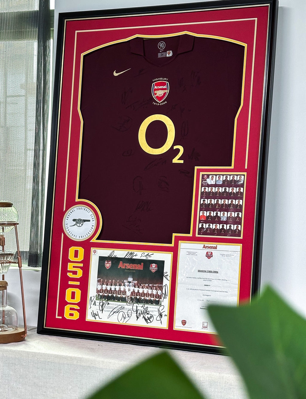 Arsenal Football Club Autographed Jersey Custom Framed