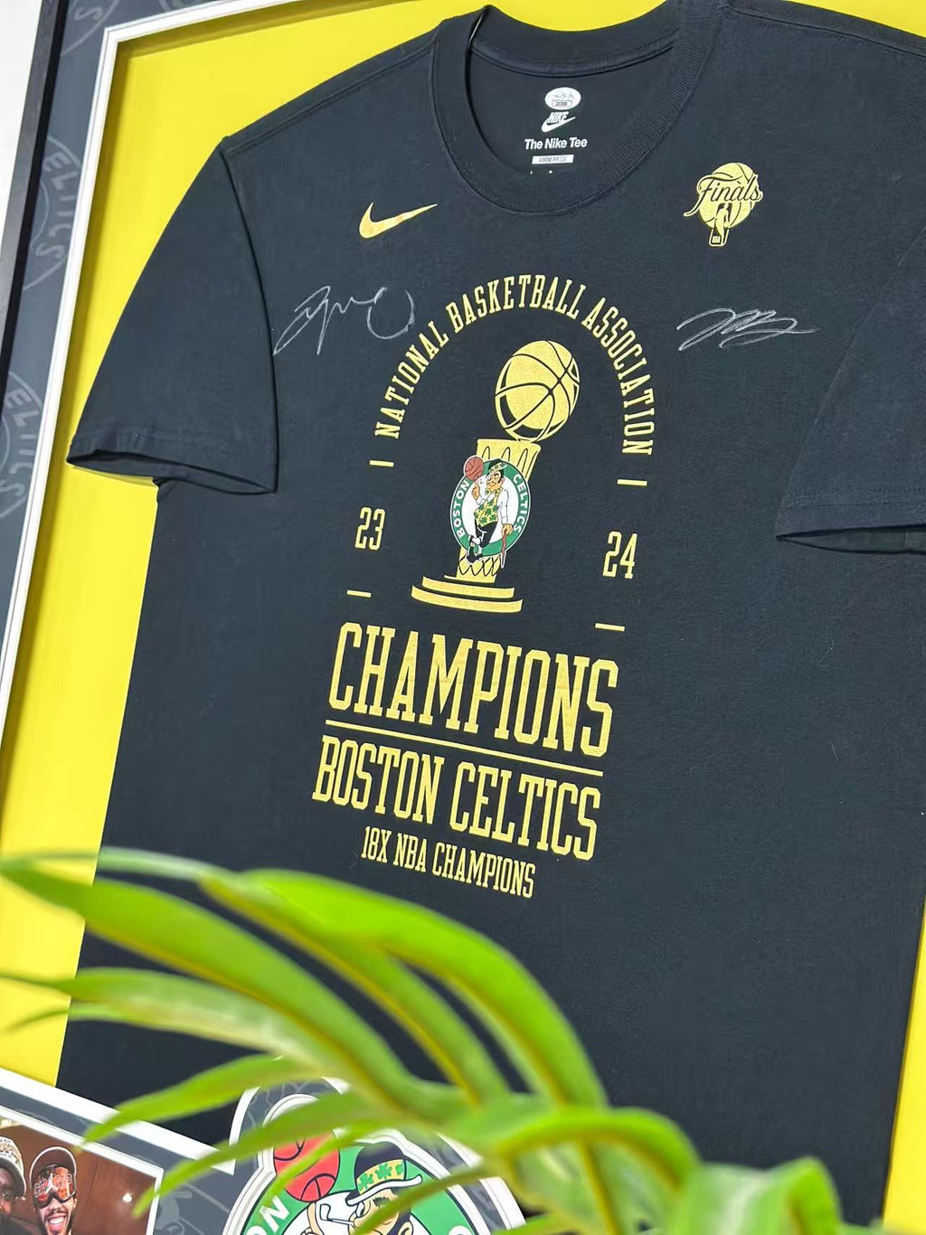 Jayson Tatum & Jaylen Brown Boston Celtics Framed Signed Jersey