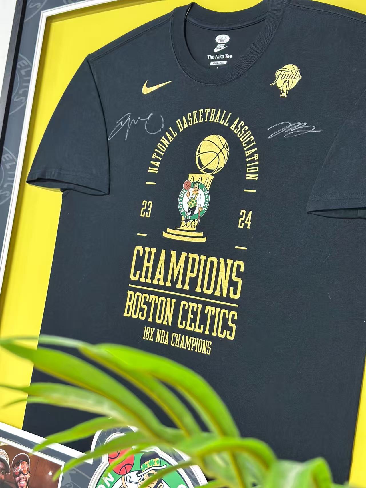 Jayson Tatum & Jaylen Brown Boston Celtics Framed Signed Jersey