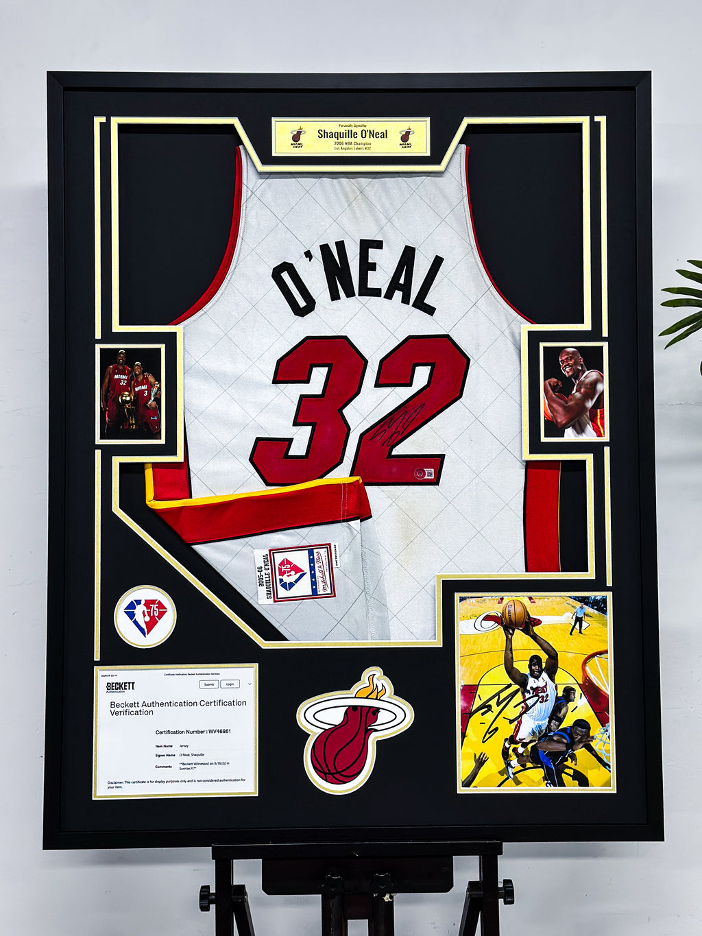 Shaquille O'Neal Miami Heat Jersey Framing
