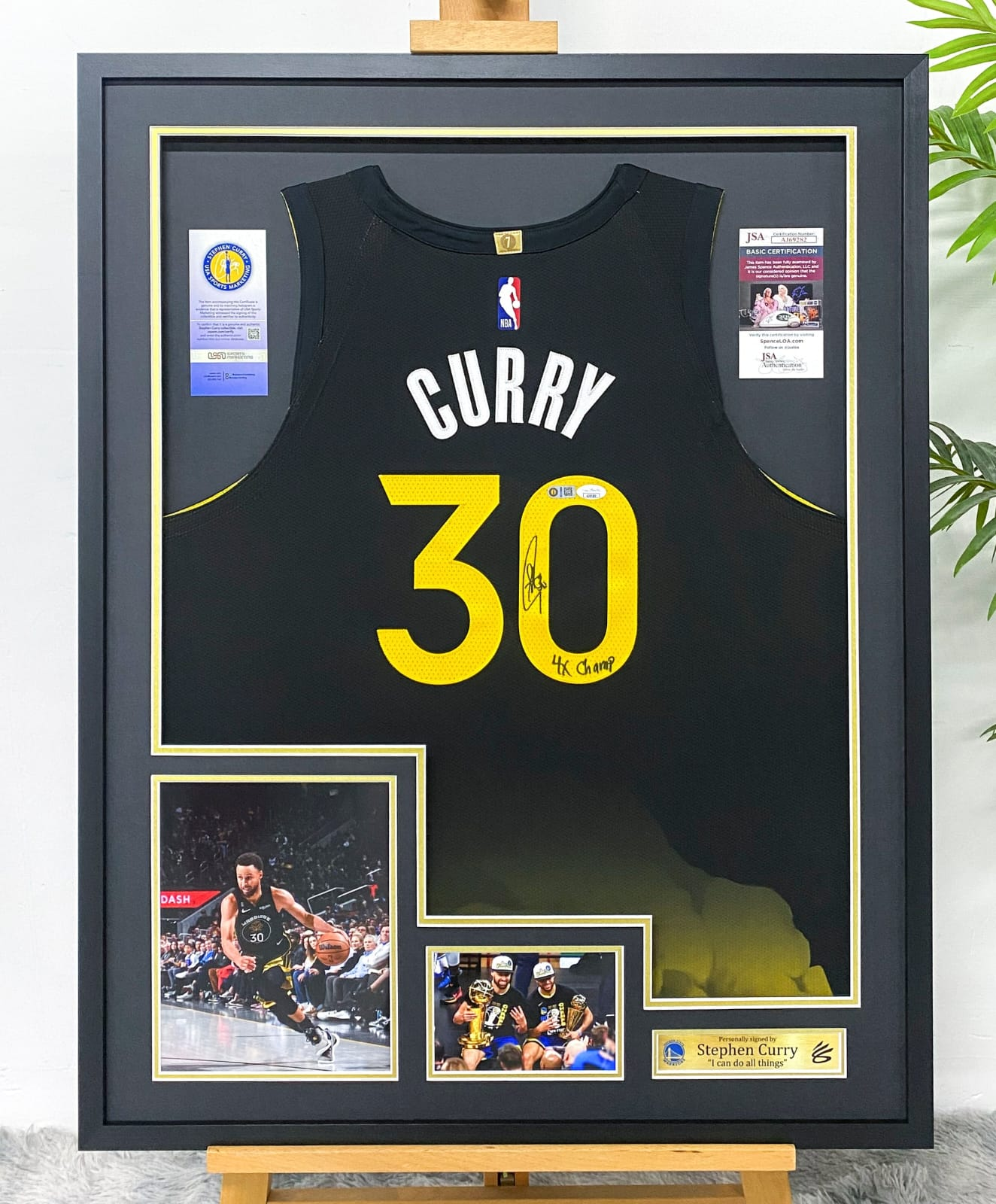 Stephen Curry Golden State Warriors Autographed Jersey Custom Framed