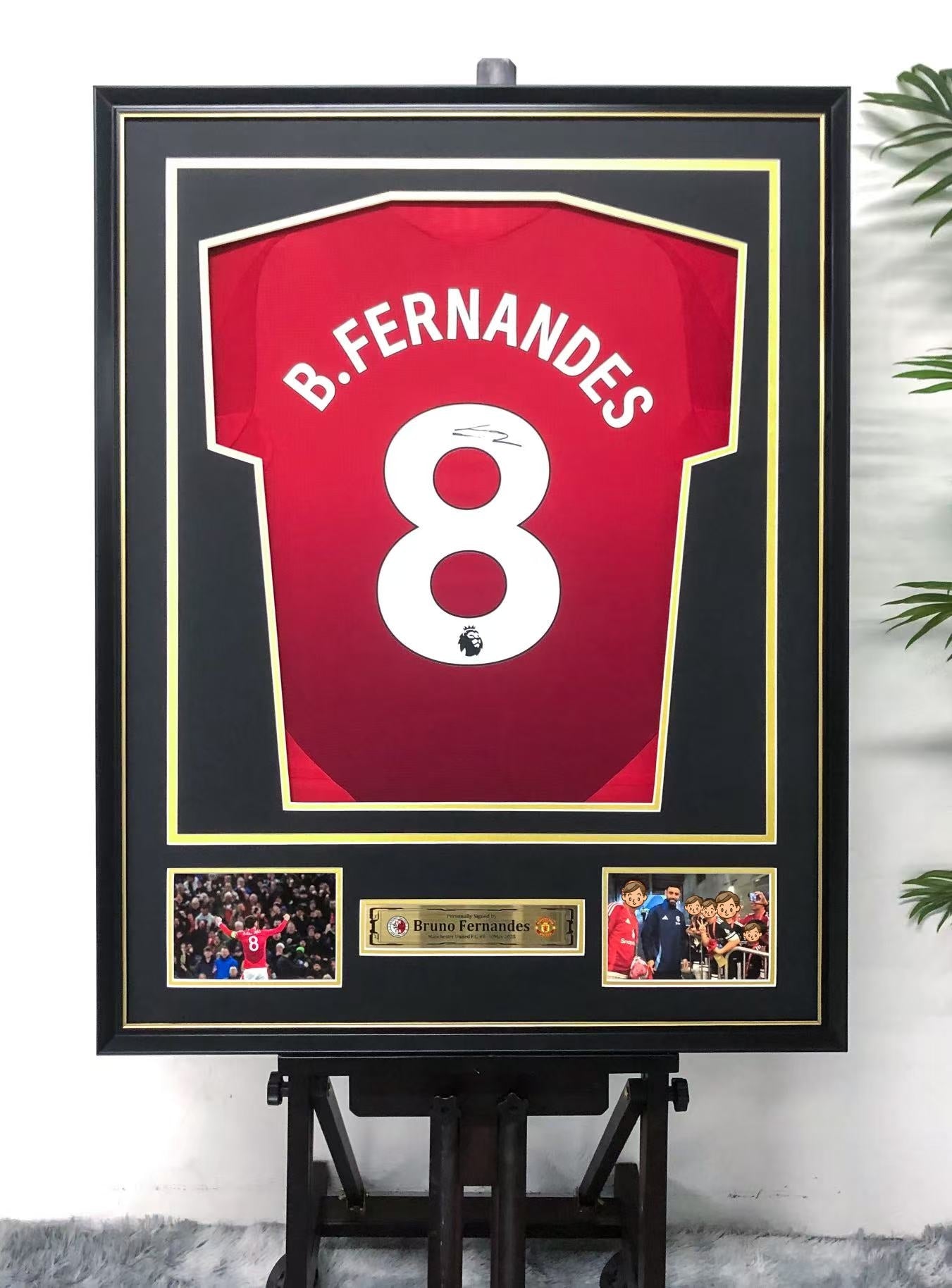 Bruno Fernandes Manchester United Autographed Jersey Framed