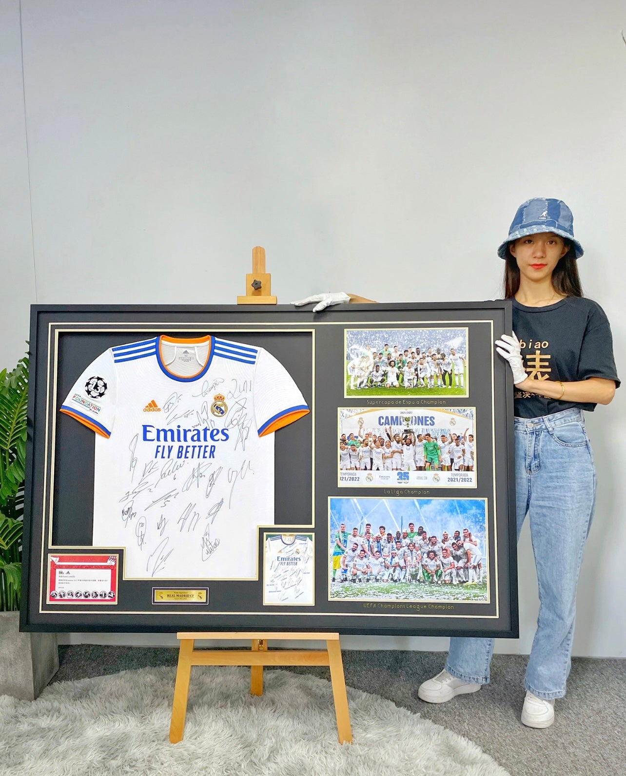 Real Madrid Team Signed Framed Jersey